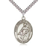 Sterling Silver St. Thomas of Villanova Medal Necklace 1 inch by 3/4 inch with 24 inch Chain by Bliss