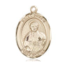 14kt Solid Gold St. Pius X Patron Saint Medal Pendant 1 inch x 3/4 inch Medium Size Handcrafted by Bliss