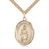 Medium 14kt Gold Filled Our Lady of Victory Medal Necklace 1 inch by 3/4 inch on 24 inch chain by Bliss