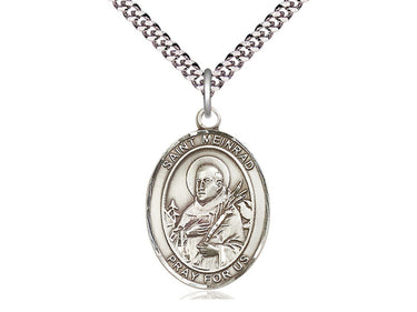 Sterling Silver St. Meinrad of Einsideln Catholic patron saint medal necklace 1 inch by Bliss