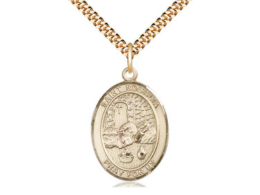 14kt Gold Filled St. Rosalia Patron Saint Medal Necklace 1x3/4 inches with 24 inch chain by Bliss Manufacturing