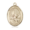 14kt solid gold St. Rosalia patron saint medal pendant, 1x3/4 medium size, handcrafted by Bliss USA