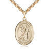 14kt gold filled St. Roch patron saint medal necklace, medium 1x3/4, 24 inch curb chain, Bliss