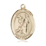 14kt solid gold St. Roch patron saint medal pendant, medium 1x3/4 size, handcrafted by Bliss