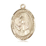 14kt solid gold St. Elizabeth of the Visitation patron saint medal pendant, 1 inch by 3/4 inch, by Bliss