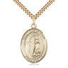 14kt Gold Filled St. Zoe of Rome Patron Saint Medal Necklace 1 inch by 3/4 inch with 24 inch Curb Chain by Bliss