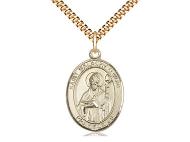 14kt Gold Filled St. Malachy O'More Catholic patron saint medal necklace with 24 inch chain by Bliss Manufacturing