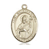 14kt solid gold St. Malachy O'More patron saint medal pendant, 1 inch by 3/4 inch, handcrafted by Bliss Manufacturing USA