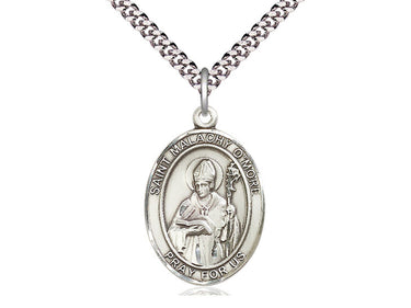 Sterling Silver St. Malachy O'More Catholic patron saint medal necklace 1 inch by Bliss