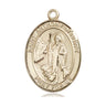 14kt solid gold St. Anthony of Egypt patron saint medal pendant 1 x 3/4 inch handcrafted by Bliss