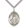Sterling Silver St. Anthony of Egypt Patron Saint Medal Necklace 1x3/4 inch pendant 24 inch chain by Bliss