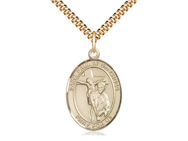 14kt Gold Filled St. Paul of the Cross Patron Saint Medal Necklace 1x3/4 inch 24 inch Chain Bliss