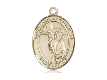 14kt Solid Gold St. Paul of the Cross Patron Saint Medal Pendant 1 inch x 3/4 inch Medium Size by Bliss