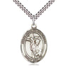 Sterling Silver St. Paul of the Cross Patron Saint Medal Necklace 1x3/4 inch 24 inch Chain Bliss