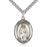Sterling Silver St. Odilia Patron Saint Medal Necklace 1 inch by 3/4 inch with 24 inch chain by Bliss