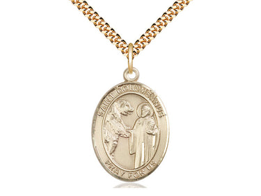 14kt Gold Filled St. Columbanus Medal Necklace with 24 inch chain by Bliss Manufacturing