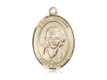 14kt Solid Gold St. Gianna Beretta Molla Medal Pendant 1 inch by 3/4 inch - Handcrafted by Bliss Manufacturing