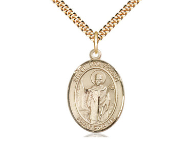 14kt Gold Filled St. Wolfgang patron saint medal necklace with 24 inch chain by Bliss Manufacturing