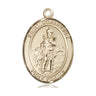 14kt solid gold St. Cornelius patron saint medal pendant 1 inch by 3/4 inch handcrafted by Bliss Manufacturing