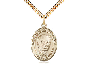 14kt gold filled St. Hannibal patron saint medal necklace with 24-inch chain, handcrafted by Bliss