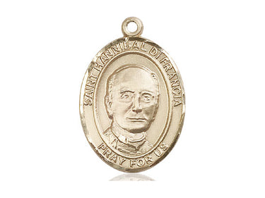 14kt solid gold St. Hannibal patron saint medal pendant, 1 x 3/4 inches, handcrafted by Bliss