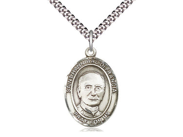 Sterling Silver St. Hannibal Catholic Patron Saint Medal Necklace 1 inch 24 inch Chain Bliss USA