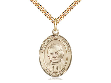 14kt Gold Filled St. Arnold Janssen Patron Saint Medal Necklace 1x3/4 inch pendant 24 inch chain by Bliss