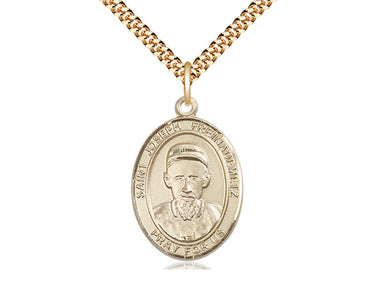 14kt gold filled St. Joseph patron saint medal necklace with 24 inch chain, handcrafted by Bliss