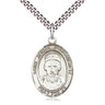 Sterling silver St. Joseph patron saint medal necklace with 24 inch chain, handcrafted by Bliss