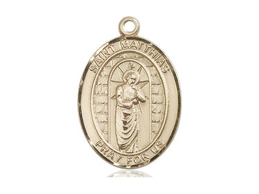 14kt Solid Gold St. Matthias the Apostle Catholic patron saint medal pendant by Bliss Manufacturing