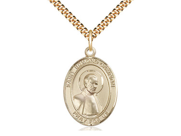 14kt Gold Filled St. Edmund Campion Patron Saint Medal Necklace 1 inch by 3/4 inch on 24 inch Chain by Bliss