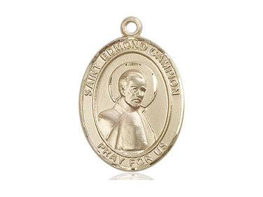 14kt Solid Gold St. Edmund Campion Patron Saint Medal Pendant 1 inch by 3/4 inch Handcrafted by Bliss
