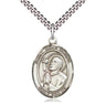 Sterling silver St. Rene Goupil medal necklace 1x3/4 inch with 24 inch chain handmade by Bliss Manufacturing