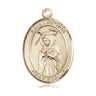 14kt solid gold St. Regina patron saint medal pendant 1 inch by 3/4 inch, handcrafted by Bliss