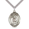Sterling silver St. Regina patron saint medal necklace with 1x3/4 inch pendant on 24 inch chain by Bliss