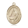14kt solid gold St. Catherine of Sweden patron saint medal pendant 1 inch by 3/4 inch handcrafted by Bliss