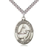Sterling Silver St. Catherine of Sweden Patron Saint Medal Necklace 1 inch by 3/4 inch with 24 inch chain by Bliss