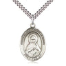 Sterling silver Immaculate Heart of Mary medal necklace 1 x 3/4 inch pendant 24 inch chain by Bliss
