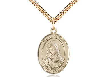 14kt gold filled St. Rafta patron saint medal necklace with 1x3/4 inch pendant on 24 inch chain by Bliss