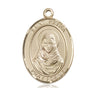 14kt solid gold St. Rafta patron saint medal pendant, 1 inch by 3/4 inch, handcrafted by Bliss Manufacturing