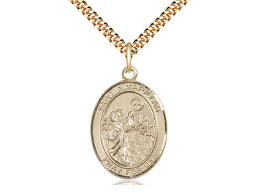 14kt Gold Filled St. Nimatullah Patron Saint Medal Necklace 1x3/4 inches with 24 inch chain by Bliss