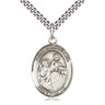 Sterling Silver St. Nimatullah patron saint medal necklace with 24 inch curb chain, handcrafted by Bliss USA