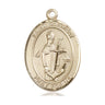 14kt Solid Gold St. Clement patron saint medal pendant 1x3/4 inch by Bliss Manufacturing