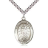 Sterling Silver Our Lady of Tears Medal Necklace 1 x 3/4 inch pendant with 24 inch chain by Bliss
