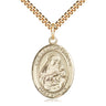 14kt Gold Filled Our Lady of Grapes Catholic medal necklace with 24 inch chain, handcrafted by Bliss Manufacturing USA