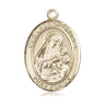 14kt Solid Gold Our Lady of Grapes Catholic Medal Pendant 1 x 3/4 inch by Bliss Manufacturing