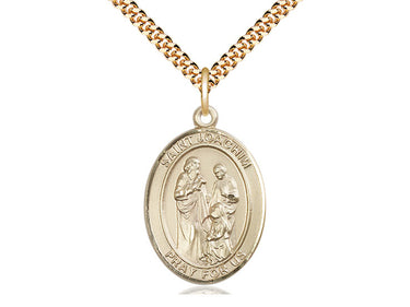14kt gold filled St. Joachim patron saint medal necklace with 24 inch chain, handcrafted by Bliss