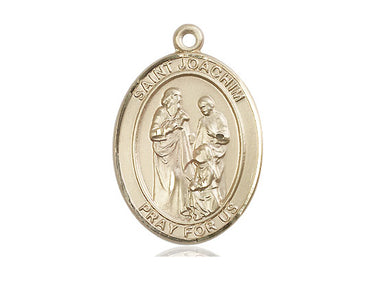 14kt solid gold St. Joachim patron saint medal pendant, 1x3/4 inch, handcrafted in USA by Bliss Manufacturing