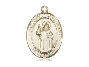 14kt Solid Gold St. John of Capistrano Patron Saint Medal Pendant 1 inch by Bliss Manufacturing