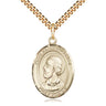 14kt gold filled Pope St. Eugene I oval medal necklace with 24 inch curb chain by Bliss Manufacturing
